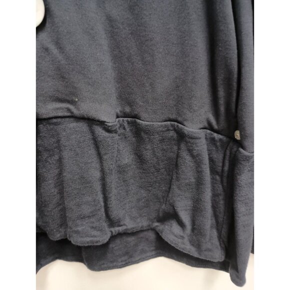 Neon Buddha Womens Lagenlook Jacket Size Small Navy Button Front Terry Casual - Picture 3 of 7